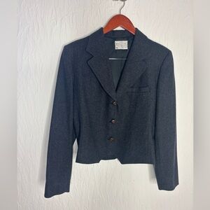 Vintage 1980s Miss Pendleton 100% Wool Blazer Gray